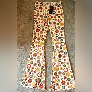 60s Inspired Wide Leg Floral Pants